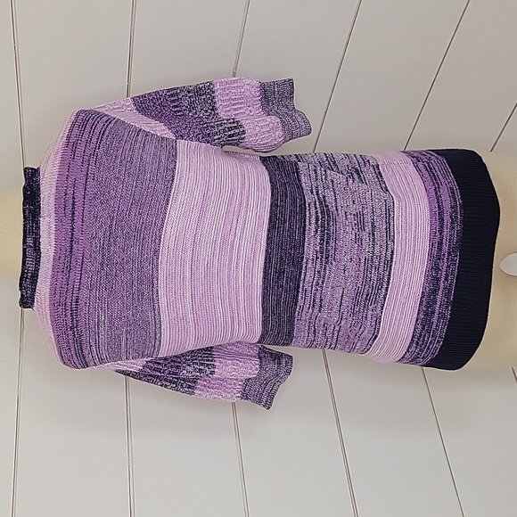 NWT Halogen small purple grey white short sleeve sweater - Picture 2 of 4
